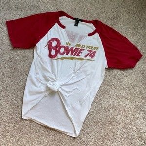 Forever 21 Red and White Graphic Tee